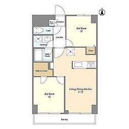 ロイヤルキャステージ恋ヶ窪 2階2LDKの間取り