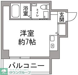JR中央線 八王子駅 徒歩12分の賃貸マンション 2階ワンルームの間取り