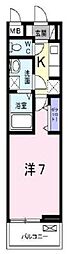 カリーノIV 3階1Kの間取り