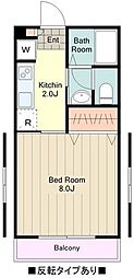 八王子ビューハイツ 1階1Kの間取り