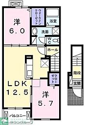 ミニョン・ポム 2階2LDKの間取り