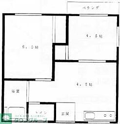 ファミーユ吉原1 2Kの間取図画像