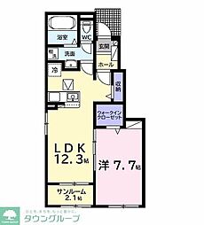 フェアリーＡ 1階1LDKの間取り