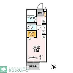 レグルス 2階ワンルームの間取り