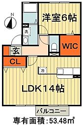 JR総武線 千葉駅 バス13分 東寺山北下車 徒歩2分の賃貸アパート 2階1LDKの間取り