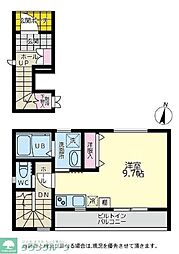 千葉都市モノレール 千葉駅 徒歩33分の賃貸アパート 2階ワンルームの間取り