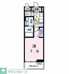 イセミネット市原 1階1Kの間取り