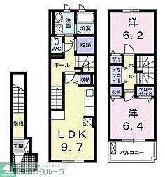 ベル 2階2LDKの間取り