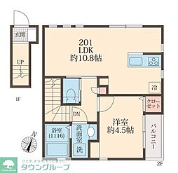 An’s court天台 2階1LDKの間取り