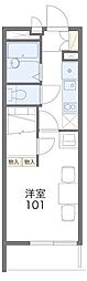 レオパレスフィールド　III 4階1Kの間取り
