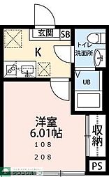 ＢＲＩＸ葛城（ブリックス葛城） 2階1Kの間取り