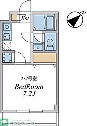ジェンティーレ幕張本郷 2階1Kの間取り