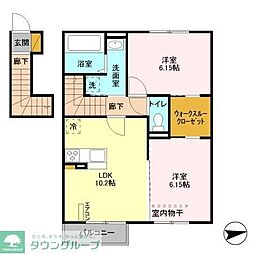エスペランサ 　Ａ棟 2階2LDKの間取り