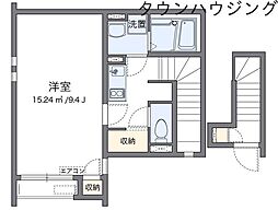 クレイノグリーンパーク 2階1Kの間取り