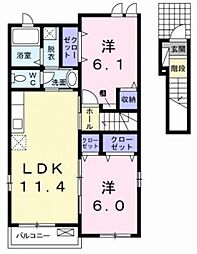 グラント・ドリーム 2階2LDKの間取り