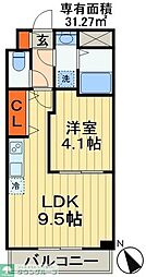 ルラーシュ新宿 5階1LDKの間取り