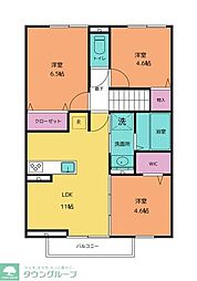 グリーンパレス 2階3LDKの間取り