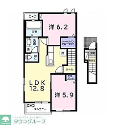 サンヴェール　蔵波　11 2階2LDKの間取り