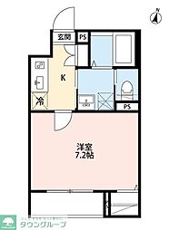 rh Chiba(アールエイチ チバ) 2階1Kの間取り