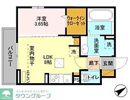 カナミオン 3階1LDKの間取り