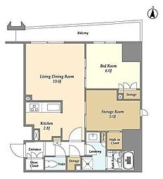 JR総武線 千葉駅 徒歩9分の賃貸マンション 11階1SLDKの間取り