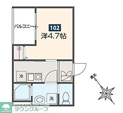 ＭＥＬＤＩＡ京成稲毛 102 1階1Kの間取り