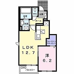 JR内房線 長浦駅 バス6分 蔵波台六丁目店下車 徒歩12分の賃貸アパート 1階1LDKの間取り