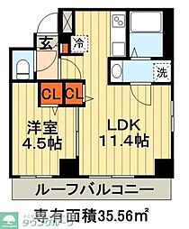 プラージュ東千葉 6階1LDKの間取り