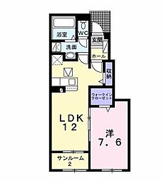 JR久留里線 祇園駅 徒歩18分の賃貸アパート 1階1LDKの間取り