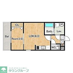 (仮称)ジーメゾン千葉出洲港ラビアン 201 2階1LDKの間取り