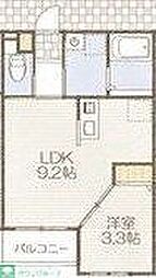ラ・コンシェリー東千葉 202 2階1LDKの間取り