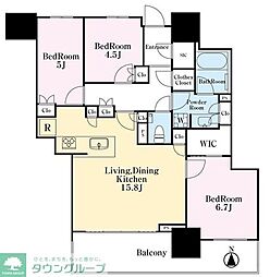 幕張ベイパークスカイグランドタワー 811 8階3LDKの間取り