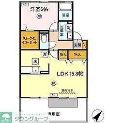 バニュルス1 1LDKの間取図画像