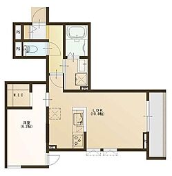 Partenza松波さくら通り 1LDKの間取図画像
