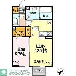 クレスト都賀 1LDKの間取図画像