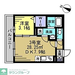 Evita 1DKの間取図画像
