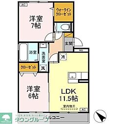 サニーリヴA 2LDKの間取図画像