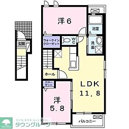 ヴィレ・ニ・カンパーニャ1 2LDKの間取図画像