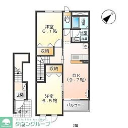 AquaBlow 2DKの間取図画像