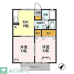 フェニックスC 2DKの間取図画像