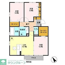 アスティル 3LDKの間取図画像