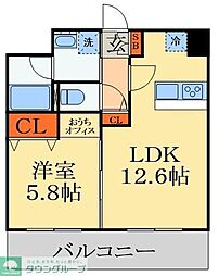 MAJESTIC千葉みなと 1LDKの間取図画像