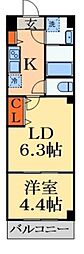 INSURANCEBLDG.XV3 1LDKの間取図画像