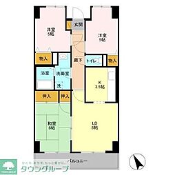 オーシャンビュー弐番館 3LDKの間取図画像