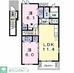 グランボヌール1 2LDKの間取図画像