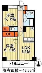 ウィルテラス千葉中央 1SDKの間取図画像