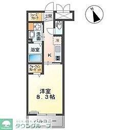 リゾーマおゆみ野 1Kの間取図画像