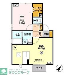 フェザント西館 1LDKの間取図画像