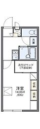 レオパレスシャトーB 1Kの間取図画像