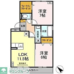 サニーリヴA 2LDKの間取図画像